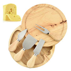 厂家批发不锈钢芝士刀4件套 木柄家用奶酪牛油刀 厨房芝士刀套装