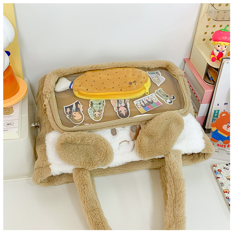 Women's Medium Plush Cat Cute Streetwear Square Zipper Shoulder Bag display picture 32