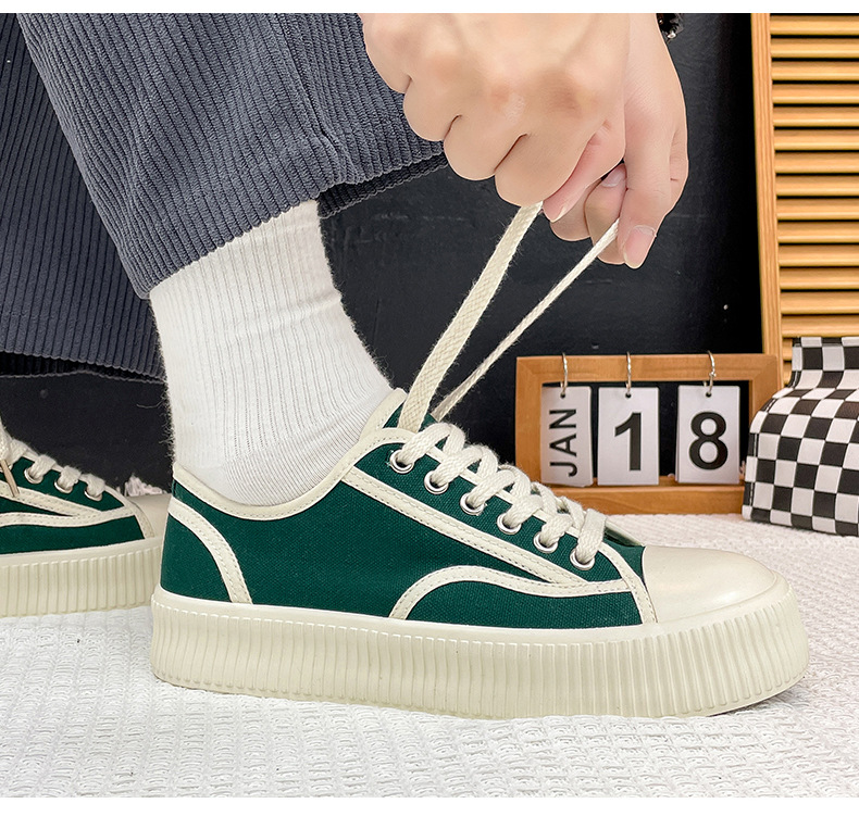 Canvas Schuhe Herren Paare Weiß Atmungsaktiv Weiche Sohlen Lässig Neue Trendy Schwarz Vielseitige Retro Sneakers_voghion.com