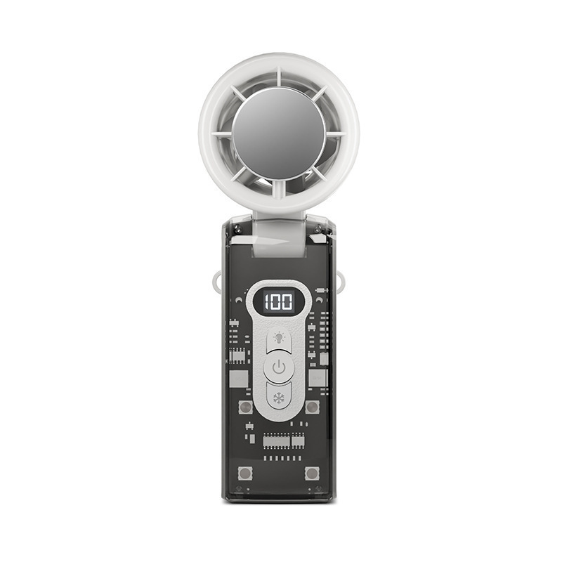 新しいハンドヘルド高速冷却ファンポータブル屋外透明メカファン USB ミニデスクトップタービンアイス|undefined
