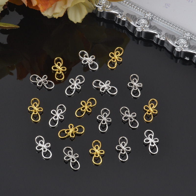 Internet celebrity nail accessories clover flower embossed Chinese knot bow alloy pendant diamond 1diy wear nail accessories Internet celebrity nail accessories clover flower embossed Chinese knot bow alloy pendant diamond 1diy wear nail accessories