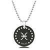 Necklace, Christmas black zodiac signs stainless steel engraved, European style, Birthday gift