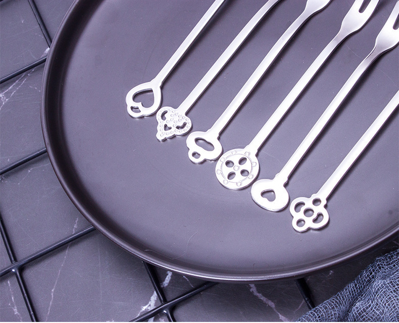 304不锈钢水果叉 创意甜品叉二齿水果签 礼品批发跨境供应 月饼叉详情图12