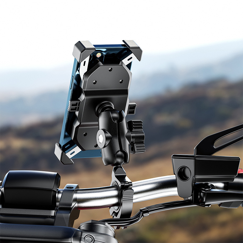 Bicicleta de la motocicleta soporte de teléfono móvil aleación de aluminio universal cabeza de bola abrazadera de tubo de liberación rápida soporte 1 pulgadas cabeza de bola manillar