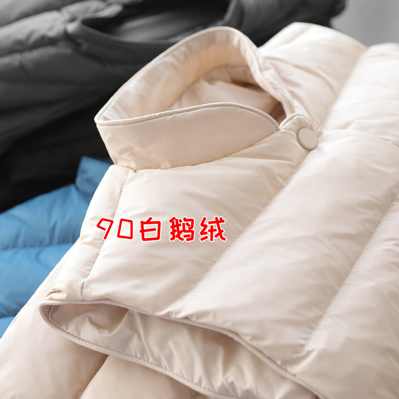 Good Quality! 90 White Goose down ~ Light and Warm Small Stove Lightweight Stand Collar Short down Vest Jacket for Women Autumn 001
