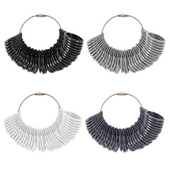 36pcs 塑料四用圈 戒指測量圈 周長直徑美碼 歐碼測量環用於測量