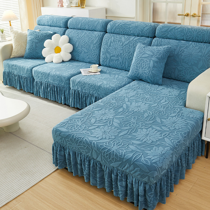 Funda de sofá universal todo incluido cuatro estaciones falda universal nuevo simple elástico antideslizante tela sofá a prueba de polvo ..
