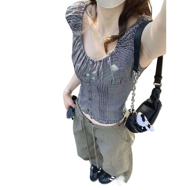 2025 夏のシャツトップス女性の Tシャツファッション新カジュアル多用途イントレンディなデザインドロップシッピング|undefined