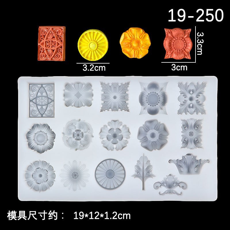 Serie de joyería europea Molde de chocolate con gemas en relieve retro Molde de silicona para pastel de fondant hueco tallado