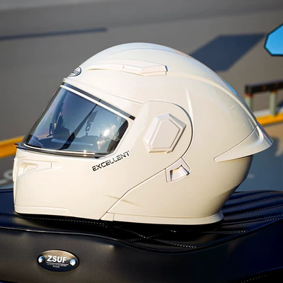 All-Season Warm Full-Face Safety Helmet – Motosiklet kaskı (dəbilqə) - excellent-white-3cdot-dual-certification-face-helmet-comes-with-anti-fog-agent-one-size-fits-all