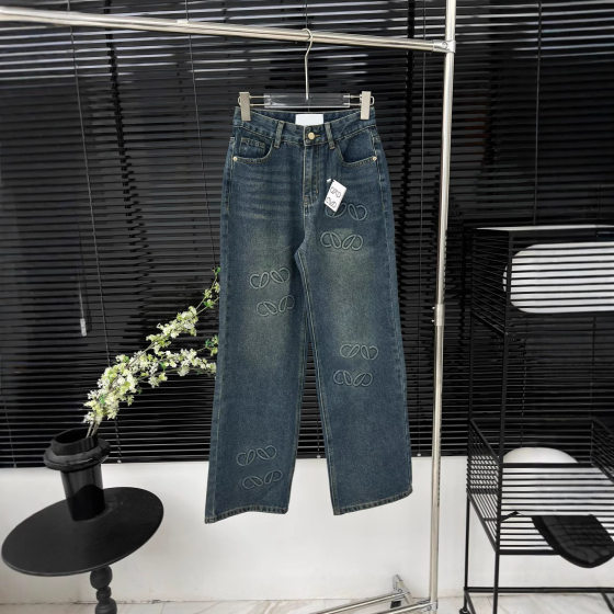 Nanyou High-end Women's 24 Early Autumn New Fashion All-match High Waist Slimming Blue Straight Denim Trousers