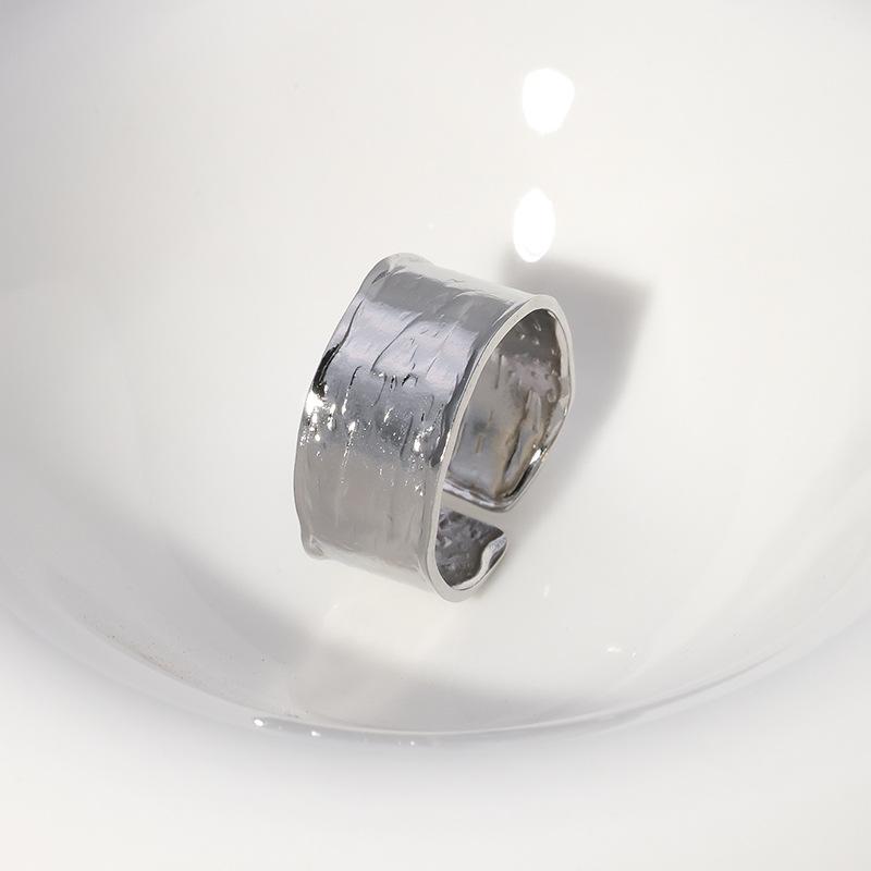 Retro Geometric Solid Color Stainless Steel Rings 1 Piece