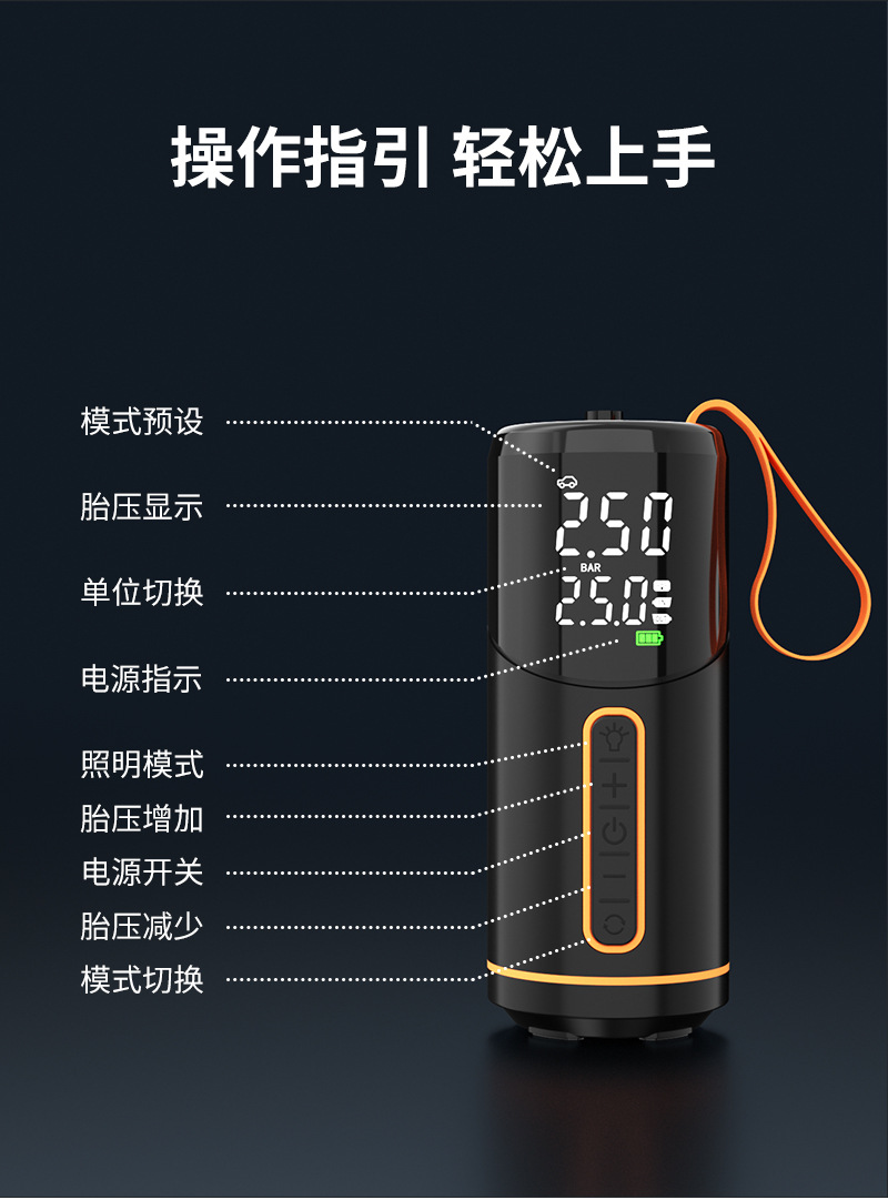 Bicycle Pump Portable Fast Inflator Car Mountain Bike Battery Car Small Car Air Pump