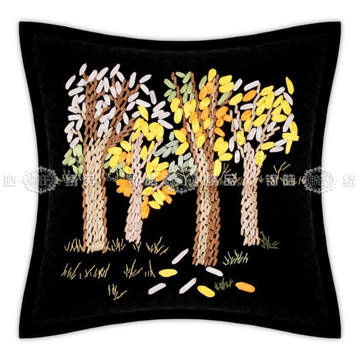 Jinhao bordado fábrica al por mayor hecho a mano bordado de punto de cruz DIY bordado cinta cojín almohada Rosa belleza