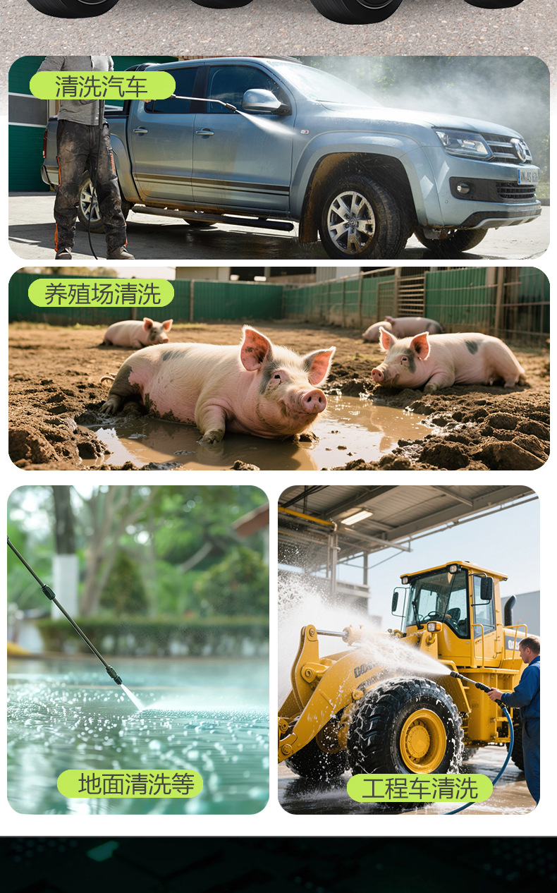 Black Cat High-Pressure Car Washer 220V Farm Car Wash Shop Car Washing Magic Tool Commercial High-Power Ultra-High-Pressure Cleaning Machine