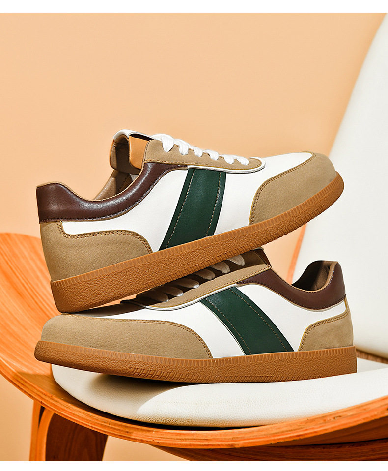 Giày sneaker nam cổ thấp đế bằng thoáng khí kiểu mới — 9157 màu đen, 9157 trắng xanh lá chi tiết 5