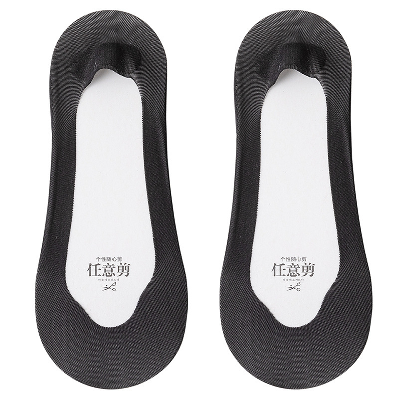 Calcetines de barco para mujer, calcetines de fondo de algodón sin tacón, calcetines invisibles de seda de hielo transpirables de estilo fino de primavera y verano, calcetines Zhuji, calcetines de mujer de todo fósforo