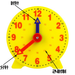 Clock Model 10cm Primary School Math Grade 1-2 Time Recognition Student Two-Needle Linked Clock Face Clock Teaching Aid
