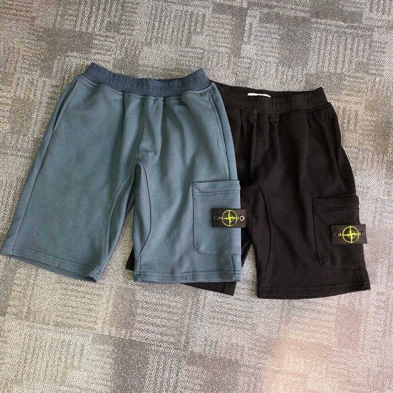Cross-border STONE stone compass badge zipper pocket pants casual sports pants knitted shorts men's and women's fashion