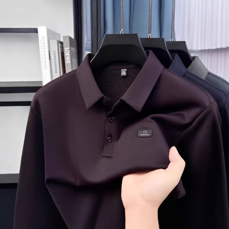 Cross-Border Foreign Trade Men's Long-Sleeve T-Shirt Autumn Middle-Aged Polo Shirt Dad's Base Shirt Top Tee Cross-Border Foreign Trade Men's Long-Sleeve T-Shirt Autumn Middle-Aged Polo Shirt Dad's Base Shirt Top Tee