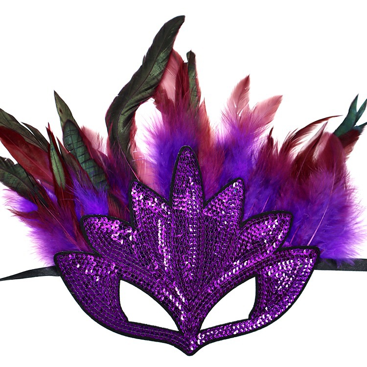 Carnaval europeo y americano Mardi Gras máscaras doradas morada-verde - sequela máscaras de fiesta bar transfronterizas