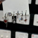 Cool grl! Love zircon six-piece set earrings sweet cool earrings niche design piece set earrings earrings