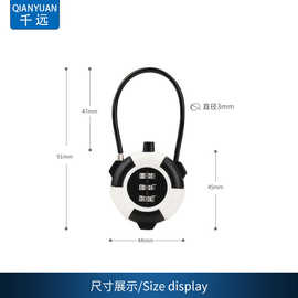 箱包配件拉链挂锁小型密码锁学生宿舍柜子柜门锁迷你背包挂锁现货