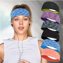 双层运动瑜伽舞蹈健身头巾亚马逊阳离子网眼骑行吸汗头带发带跑步