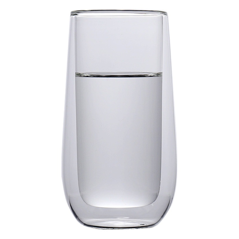 Copa de agua de vidrio de doble capa engrosada taza de hogar de oficina juego de té de vidrio resistente al calor taza de bebida de jugo de vidrio