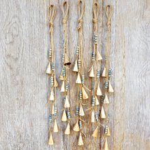 波西米亚风复古串珠风铃 串珠牛铃门廊栅栏铜铃装饰圣诞挂件装饰