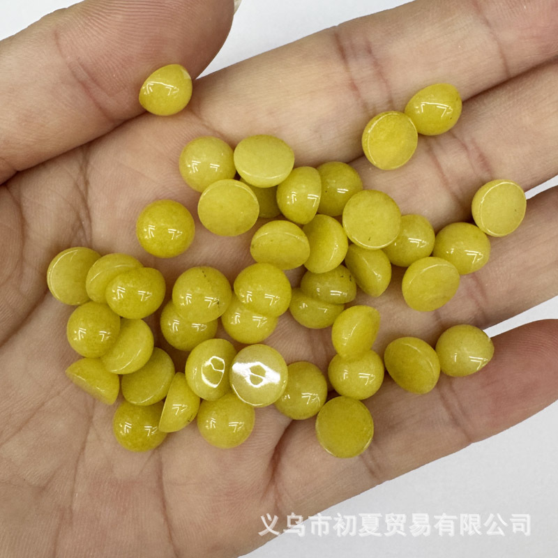 速売通爆金8mm天然石半円形戒面石パッチdiyビーズ部品卸売り