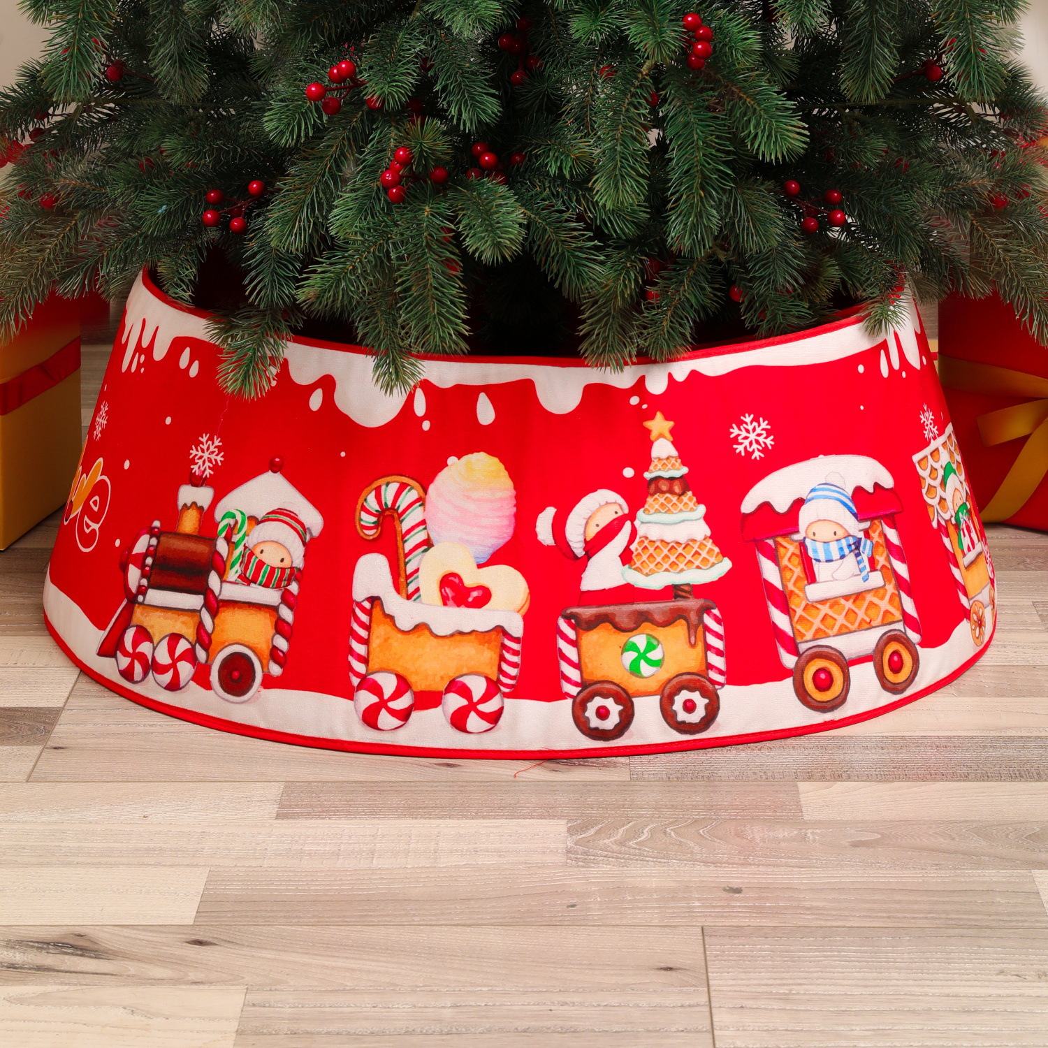 Amazon nuevo árbol de Navidad base de árbol de Navidad diseño de escena accesorios de Navidad artesanía decoraciones