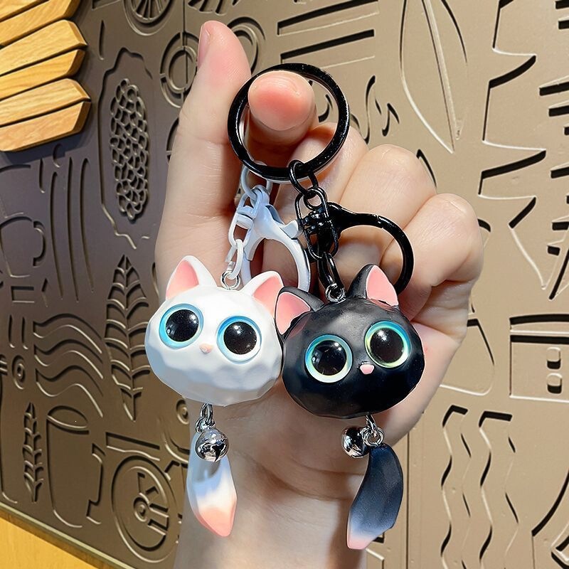 Creative Cute Big-Eyed Cat Keychain Accessories for Men and Women, Car Key Chains, Couple Backpack Pendants, Factory Wholesale Creative Cute Big-Eyed Cat Keychain Accessories for Men and Women, Car Key Chains, Couple Backpack Pendants, Factory Wholesale