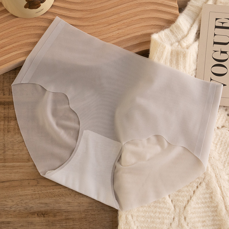 Ropa interior de seda de hielo de algodón antibacteriano entrepierna verano delgada chica sexy media cintura pantalones cortos cabeza ropa interior sin costura