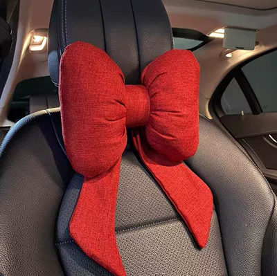 Other Automotive Interior Supplies Bow Headrest Neck Pillow Waist Pillow - ribbon-bow-headrest-red