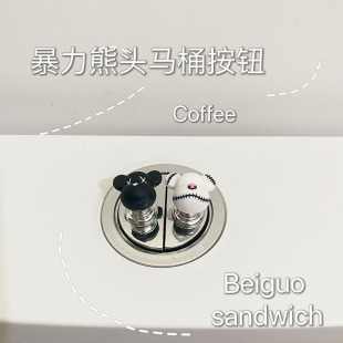 Violence Bear Head Toilet Press Button Long Nail Art Special Flush Auxiliary Artifact Toilet Button Switch Accessories