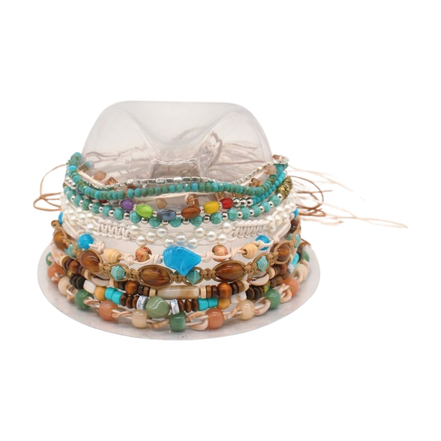 14g Weight Fascinator Hats Type Holiday, Daily Occasion turquoise Material Geometric Pattern All Seasons Season Unisex Gender Basic, Ethnic Style, Simple Style Style Unisex Basic Ethnic Style Simple Style Geometric Eaveless Hat Accessories 2