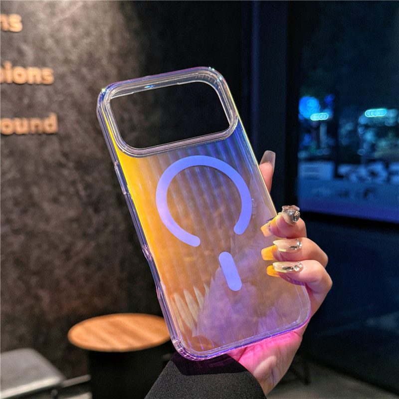 适用iphone17手机壳苹果17promax镭射渐变17Air炫彩变色龙磁吸壳|undefined