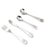 Tableware for elderly for feeding stainless steel for elementary school students, set, 4 pieces