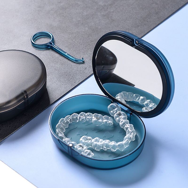 New product magnetic absorption self-contained mirror storage braces Box Portable out of the essential double-layer retainer tooth box