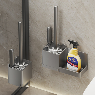Toilet Brush Storage Rack No Punch No Dead Angle Toilet Brush Toilet Bathroom Toilet Cleaning with Water Tray