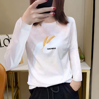 长袖t恤女2026年秋季新款宽松显瘦内搭打底衫洋气正肩上衣服