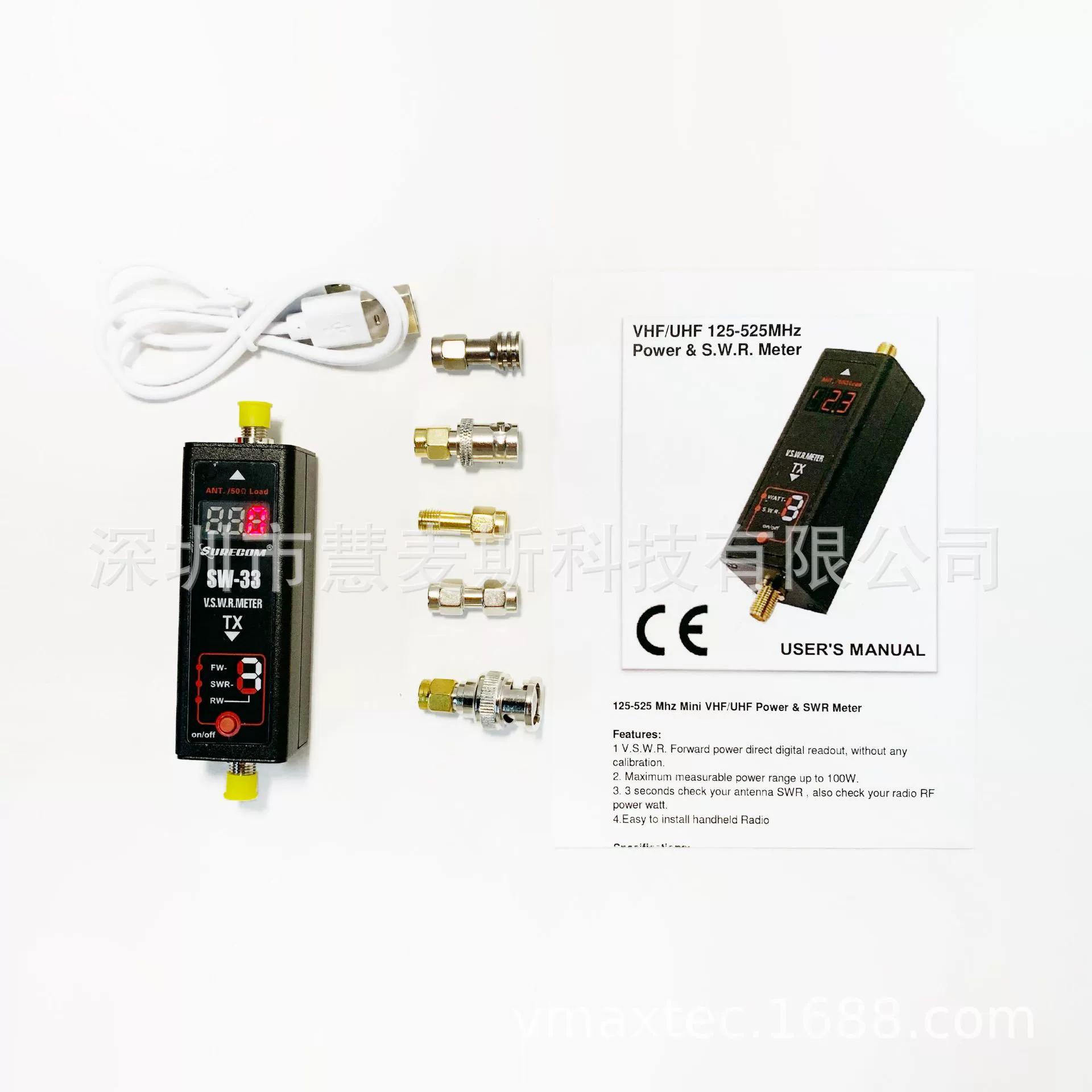 Таблица стоячей волны SW-33 SURECOM 125-525 МГц Mini Малый VHF/UHF Таблица стоячей волны