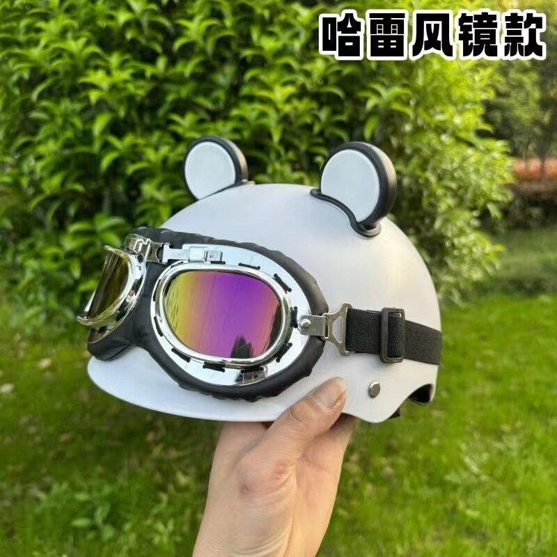 3C certified men's and women's electric vehicle helmet, couple's Harley retro half helmet, motorcycle all-season riding safety helmet