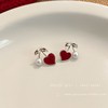 Asymmetrical festive red universal advanced cartoon earrings, for luck, high-quality style