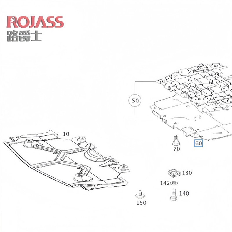 Suitable for Mercedes-Benz R-Class Fenders, W251 Front Bumper, R300 Water Tank, R320 Engine, 350 Body Chassis Underguard