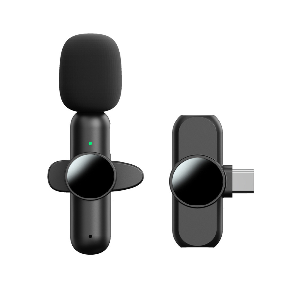 Micrófono de collar inalámbrico transfronterizo 2.4G Micrófono de teléfono móvil con reducción de ruido Micrófono inalámbrico integrado dedicado en vivo