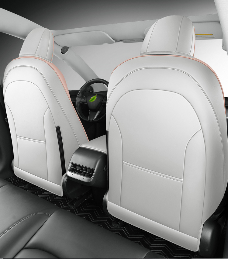 Tesla Model 3 Special Nappa Leather Car Seat Cushion, Universal for All Seasons, Fully Enclosed Seat Cover, Breathable Seat Cushion