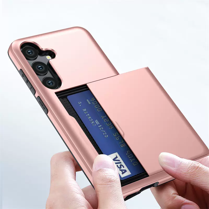 适用三星S25FE手机壳S23滑盖插卡二合一结构galaxy S24钱包保护套