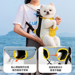 √ Pet Bag, Portable Backpack for Outings, Hemp Cotton Chest Backpack for Dogs and Cats, Cross-Border One-Piece Bag